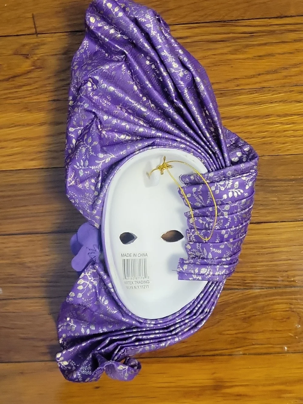 Purple Venetian Mask with Gold Accents